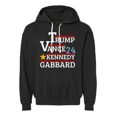 Trump Vance Kennedy Gabbard 2024 President Election Garment-Dyed Fleece Hoodie