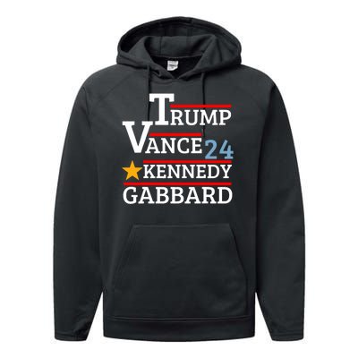 Trump Vance Kennedy Gabbard 2024 President Election Performance Fleece Hoodie