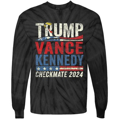 Trump Vance Kennedy Checkmate 2024 Election Republican Tie-Dye Long Sleeve Shirt