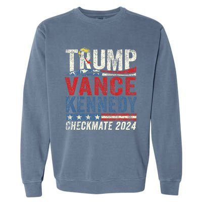 Trump Vance Kennedy Checkmate 2024 Election Republican Garment-Dyed Sweatshirt