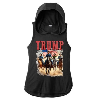 Trump Vance Kennedy Presidential Election 2024 Ladies PosiCharge Tri-Blend Wicking Draft Hoodie Tank