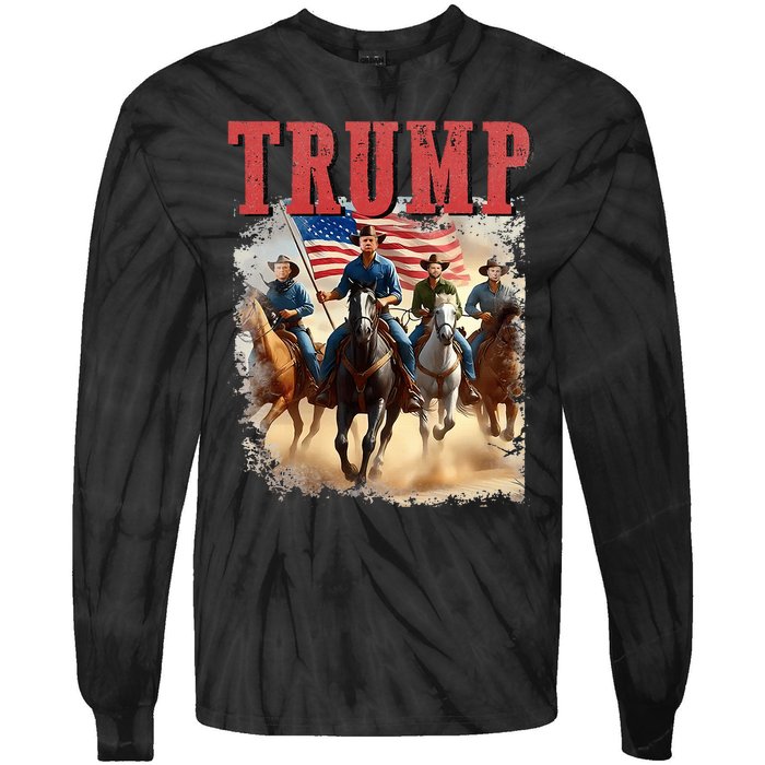 Trump Vance Kennedy Presidential Election 2024 Tie-Dye Long Sleeve Shirt