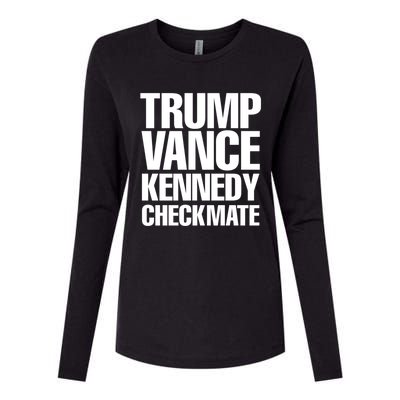 Trump Vance Kennedy Checkmate 2024 Election Republican Gift Womens Cotton Relaxed Long Sleeve T-Shirt