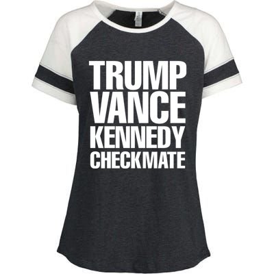 Trump Vance Kennedy Checkmate 2024 Election Republican Gift Enza Ladies Jersey Colorblock Tee