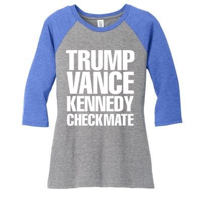 Trump Vance Kennedy Checkmate 2024 Election Republican Gift Women's Tri-Blend 3/4-Sleeve Raglan Shirt