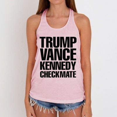 Trump Vance Kennedy Checkmate 2024 Election Republican Gift Women's Knotted Racerback Tank