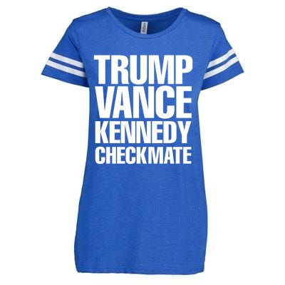 Trump Vance Kennedy Checkmate 2024 Election Republican Gift Enza Ladies Jersey Football T-Shirt