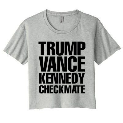 Trump Vance Kennedy Checkmate 2024 Election Republican Gift Women's Crop Top Tee