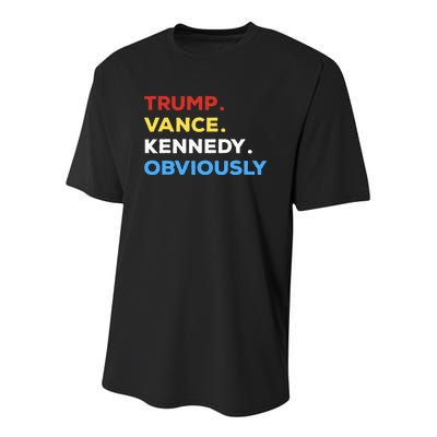 Trump Vance Kennedy Obviously 2024 Election Vote For Trump Youth Performance Sprint T-Shirt