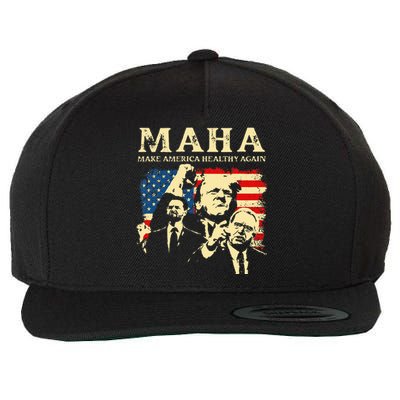 Trump Vance Kennedy Maha 2024 Funny Trump 45 47 Pro Trump Wool Snapback Cap