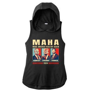 Trump Vance Kennedy Maha Make America Healthy Again Trump Ladies PosiCharge Tri-Blend Wicking Draft Hoodie Tank