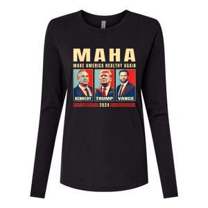 Trump Vance Kennedy Maha Make America Healthy Again Trump Womens Cotton Relaxed Long Sleeve T-Shirt