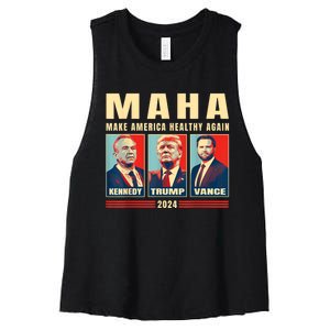 Trump Vance Kennedy Maha Make America Healthy Again Trump Women's Racerback Cropped Tank