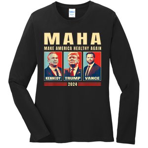 Trump Vance Kennedy Maha Make America Healthy Again Trump Ladies Long Sleeve Shirt