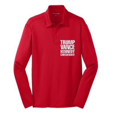 Trump Vance Kennedy Checkmate 2024 Election Republican Silk Touch Performance Long Sleeve Polo