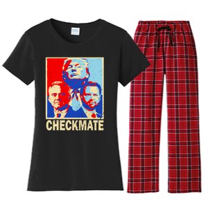 Trump Vance Kennedy Checkmate 2024 Election Republican Women's Flannel Pajama Set