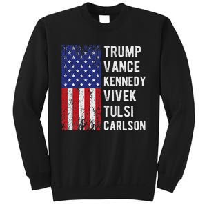 Trump Vance Kennedy Vivek Tulsi Carlson American Retro Flag Sweatshirt