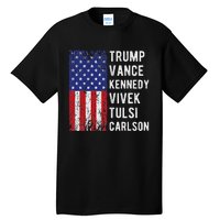 Trump Vance Kennedy Vivek Tulsi Carlson American Retro Flag Tall T-Shirt