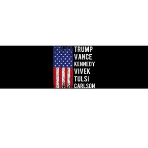 Trump Vance Kennedy Vivek Tulsi Carlson American Retro Flag Bumper Sticker