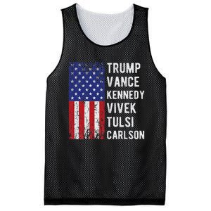 Trump Vance Kennedy Vivek Tulsi Carlson American Retro Flag Mesh Reversible Basketball Jersey Tank