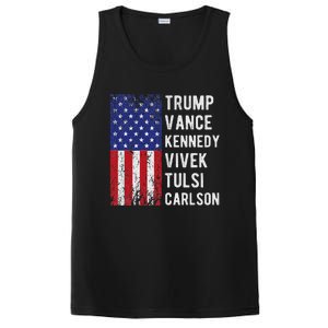 Trump Vance Kennedy Vivek Tulsi Carlson American Retro Flag PosiCharge Competitor Tank