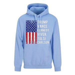 Trump Vance Kennedy Vivek Tulsi Carlson American Retro Flag Unisex Surf Hoodie