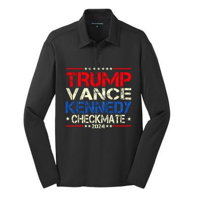 Trump Vance Kennedy Checkmate 2024 Election Republican Silk Touch Performance Long Sleeve Polo