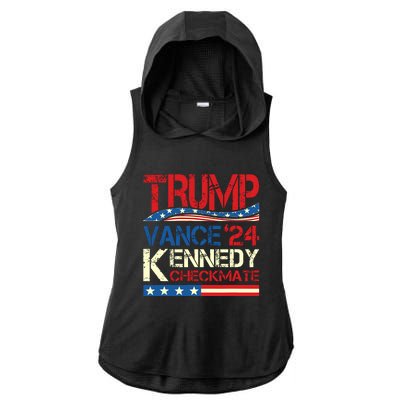 Trump Vance Kennedy Checkmate 2024 Election Republican Ladies PosiCharge Tri-Blend Wicking Draft Hoodie Tank