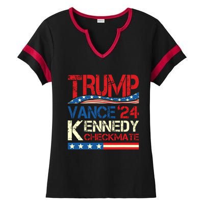 Trump Vance Kennedy Checkmate 2024 Election Republican Ladies Halftime Notch Neck Tee