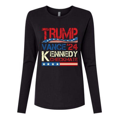 Trump Vance Kennedy Checkmate 2024 Election Republican Womens Cotton Relaxed Long Sleeve T-Shirt