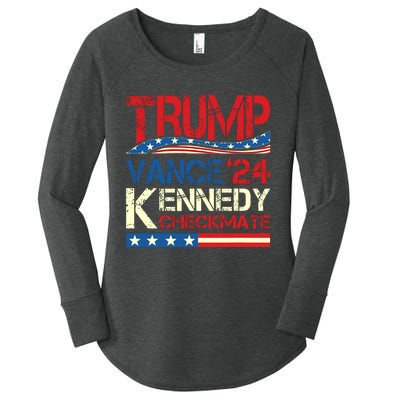 Trump Vance Kennedy Checkmate 2024 Election Republican Women's Perfect Tri Tunic Long Sleeve Shirt