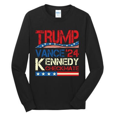 Trump Vance Kennedy Checkmate 2024 Election Republican Tall Long Sleeve T-Shirt