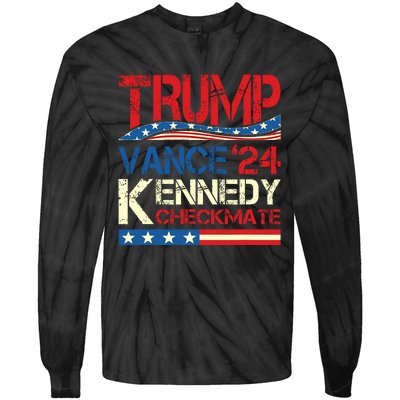 Trump Vance Kennedy Checkmate 2024 Election Republican Tie-Dye Long Sleeve Shirt