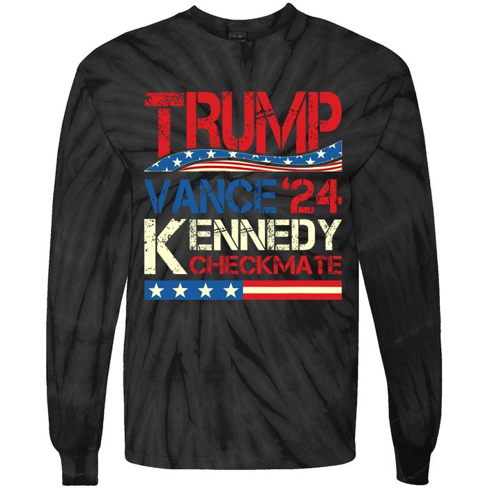 Trump Vance Kennedy Checkmate 2024 Election Republican Tie-Dye Long Sleeve Shirt