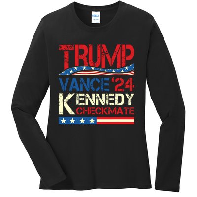 Trump Vance Kennedy Checkmate 2024 Election Republican Ladies Long Sleeve Shirt