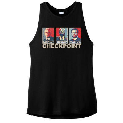 Trump Vance Kennedy Checkpoint 2024 Election Republican Ladies PosiCharge Tri-Blend Wicking Tank