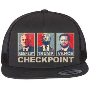 Trump Vance Kennedy Checkpoint 2024 Election Republican Flat Bill Trucker Hat