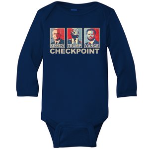 Trump Vance Kennedy Checkpoint 2024 Election Republican Baby Long Sleeve Bodysuit