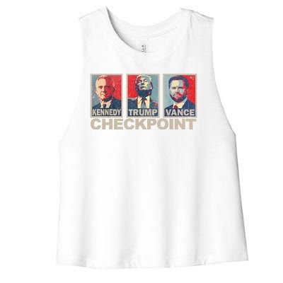 Trump Vance Kennedy Checkpoint 2024 Election Republican Women's Racerback Cropped Tank