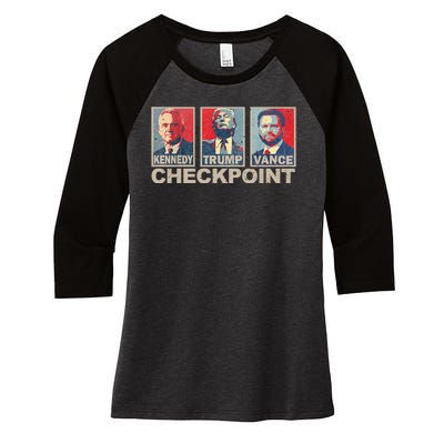 Trump Vance Kennedy Checkpoint 2024 Election Republican Women's Tri-Blend 3/4-Sleeve Raglan Shirt