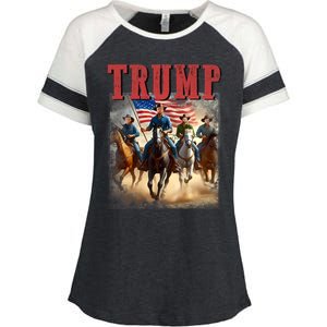 Trump Vance Kennedy Presidential Election 2024 Enza Ladies Jersey Colorblock Tee