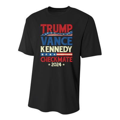 Trump Vance Kennedy Checkmate 2024 Election Republican Youth Performance Sprint T-Shirt