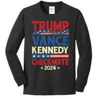 Trump Vance Kennedy Checkmate 2024 Election Republican Kids Long Sleeve Shirt