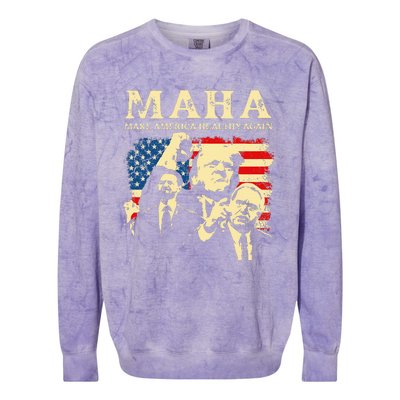 Trump Vance Kennedy Maha 2024 Funny Trump 45 47 Pro Trumpt Colorblast Crewneck Sweatshirt