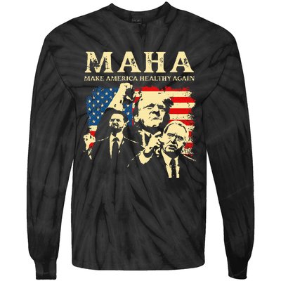 Trump Vance Kennedy Maha 2024 Funny Trump 45 47 Pro Trumpt Tie-Dye Long Sleeve Shirt