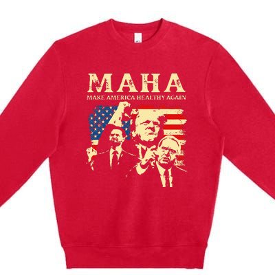 Trump Vance Kennedy Maha 2024 Funny Trump 45 47 Pro Trumpt Premium Crewneck Sweatshirt