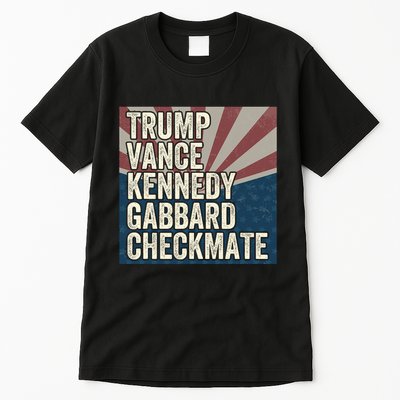 Trump Vance Kennedy Gabbard Checkmate American Flag Chess Tall T-Shirt