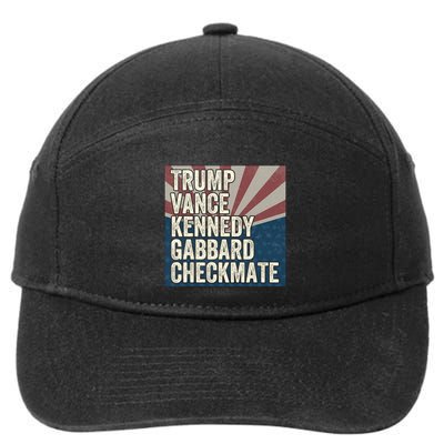Trump Vance Kennedy Gabbard Checkmate American Flag Chess 7-Panel Snapback Hat