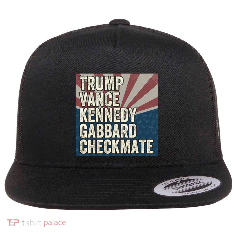 Trump Vance Kennedy Gabbard Checkmate American Flag Chess Flatbill Hat