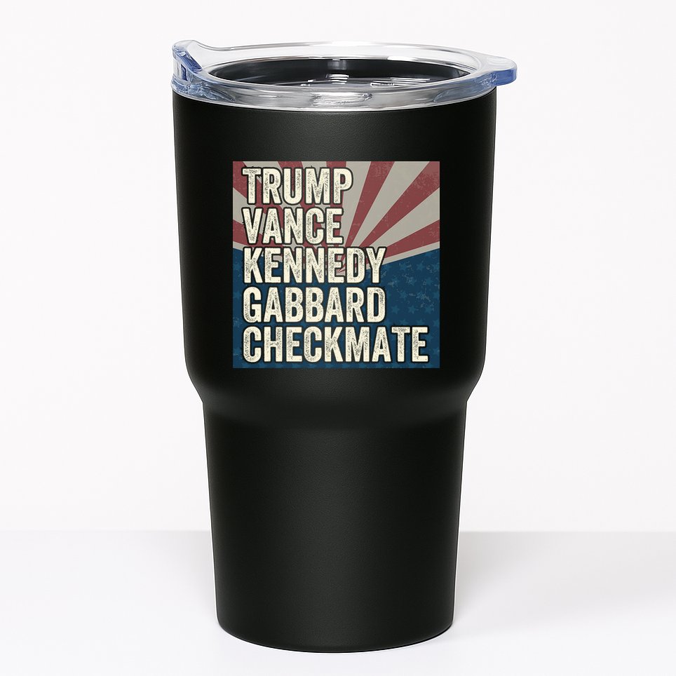 Trump Vance Kennedy Gabbard Checkmate American Flag Chess Tumbler